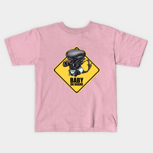 Baby on board Kids T-Shirt by Albo